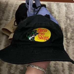 Bass Pro Shops Black Hat with Yellow Logo